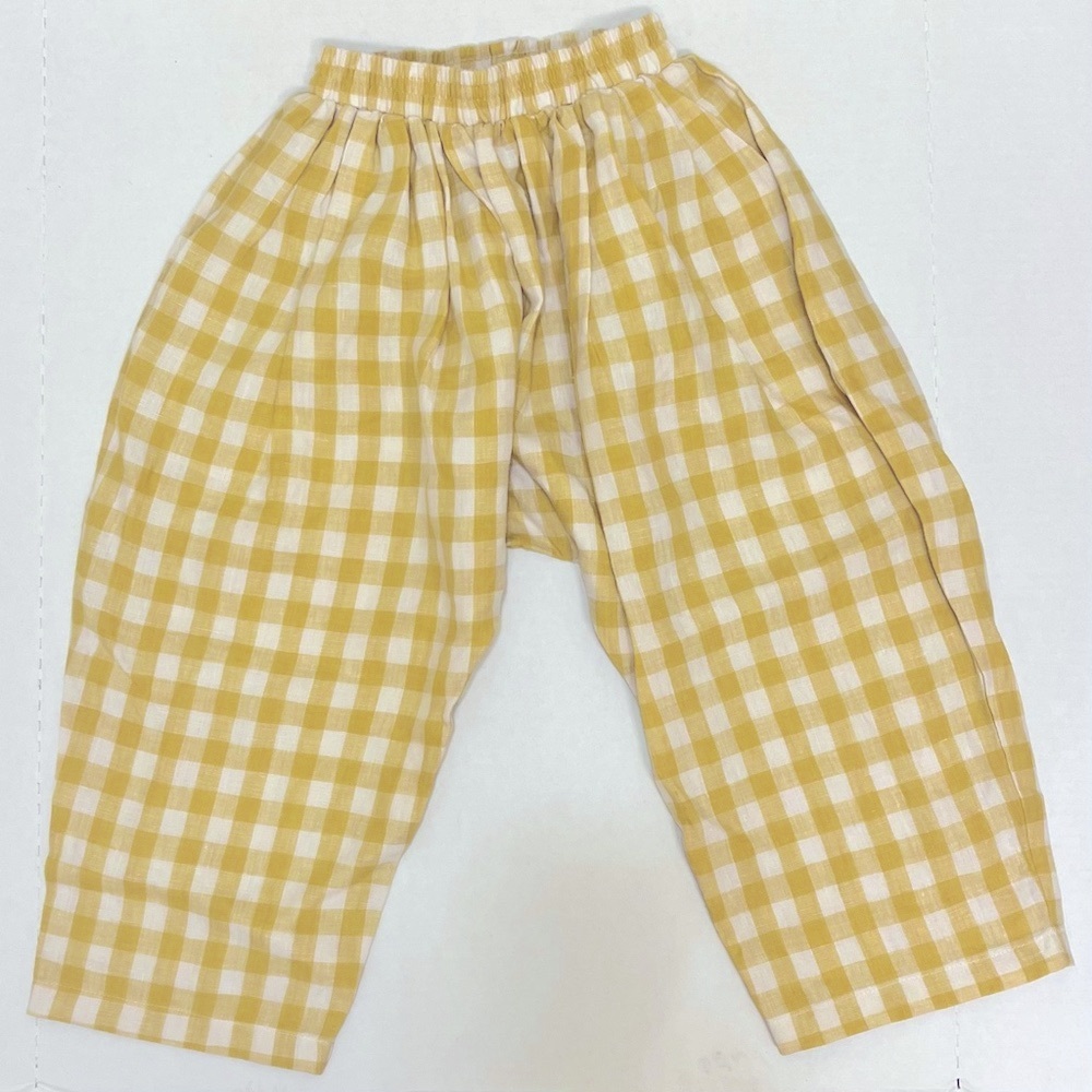 Yellow Gingham Checkered Pants